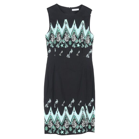 Versace Collection Printed Mini Cady Dress in Black Viscose - Picture 1 of 6